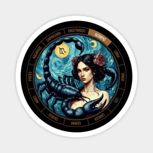 ZODIAC Scorpio - Astrological SCORPIO - SCORPIO - ZODIAC sign - Van Gogh style - 7 Magnet